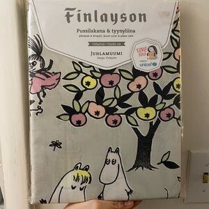 Moomin Duvet Cover Set - Gray with Multicolor Design- NEW IN PACKAGING
